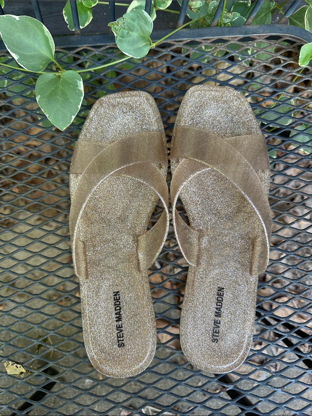 Steve Madden Metallic Gold Jelly Sandals